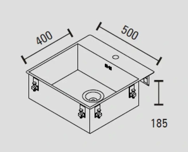 ABK Baronga chiuvetă din oțel inoxidabil 54x53cm cu orificiu pentru robinet de bancă încastrată BAR50FKVI