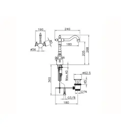 Robinetul termostatic pentru chiuvetă Huber Victorian Crom VTT5201021