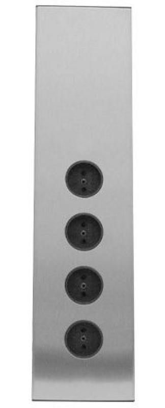 Indux Corner Coloană de energie cu 4 prize cu împământare periferică din oțel inoxidabil 756