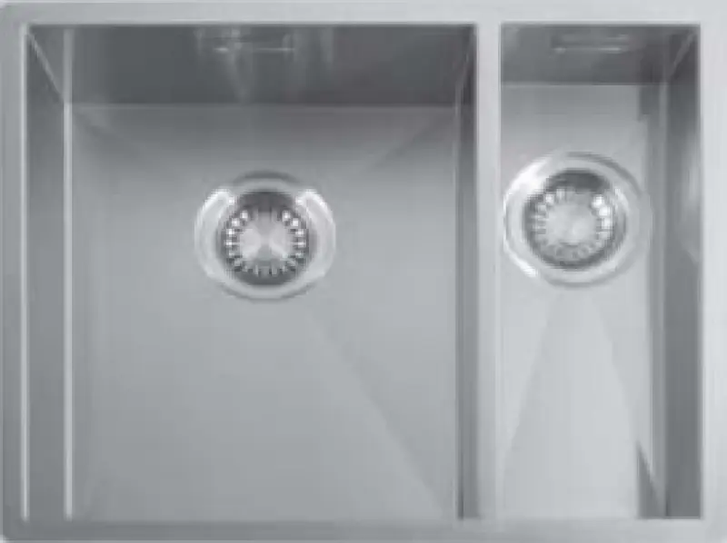 ABK Baronga cu 1,5 cuve Chiuvetă din oțel inoxidabil 34x40+15x40cm sub blat BAR3415f