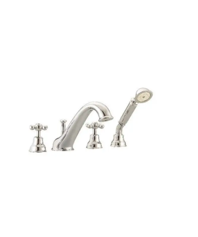 Cisal Arcana Ceramic Robinet de bain à 4 trous pour montage en bordure de baignoire 3/4" Chrome AC00026421