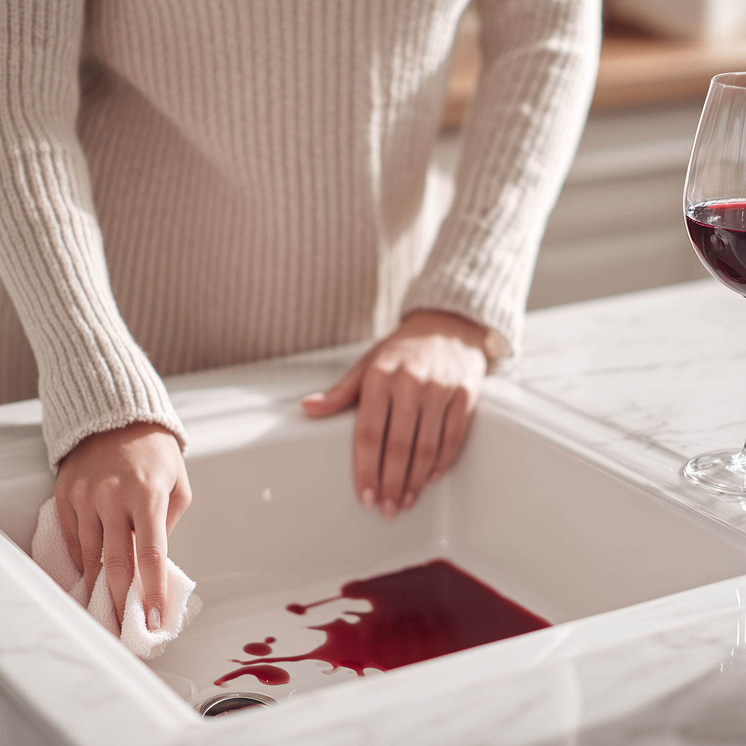 Cum să preveniți și să îndepărtați petele de mâncare de pe chiuvetele albe din ceramică